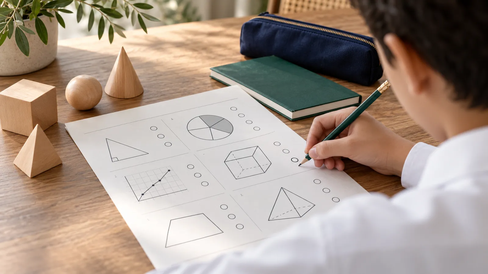 A student working on a diagnostic maths assessment
